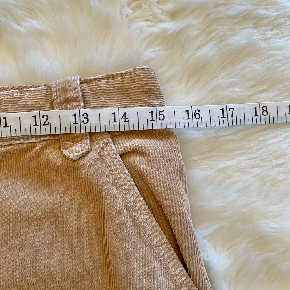 J. Crew Corduroy Mini Skirt 4 Front Zip Tan